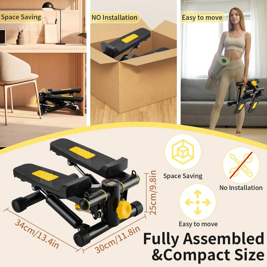 Get Fit Anywhere, Elevate Your Workouts with our Portable Stair Stepper and Resistance Bands